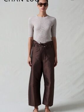 NWT Chan Luu Techno Taffeta Barrel Pant — Chocolate — Size 1